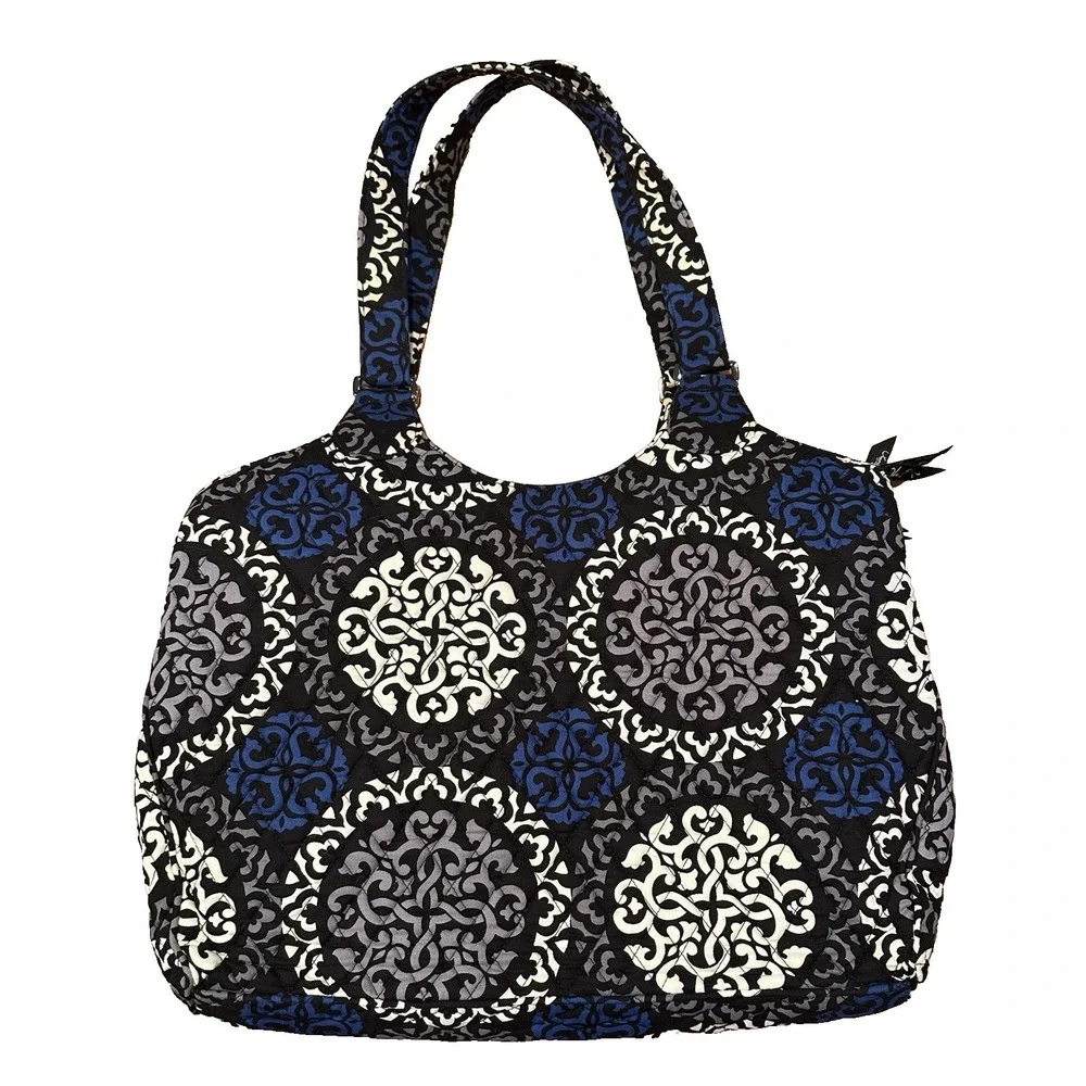 NEW Vera Bradley Blue‎ Canterberry Cobalt Retired Print Laptop Carryall Bag NWT